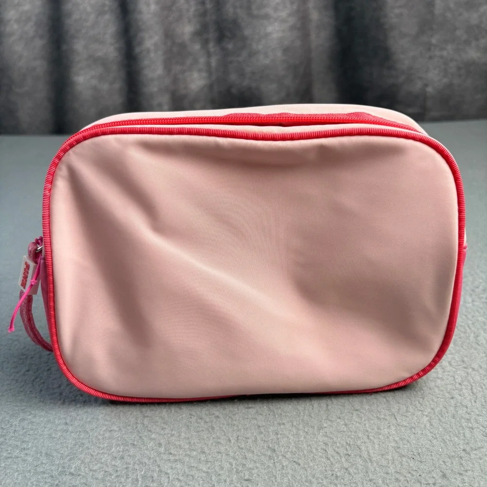 Pink Victoria's Secret Cosmetic Bag Mesh Pouch Wristlet Travel Case Pink NEW